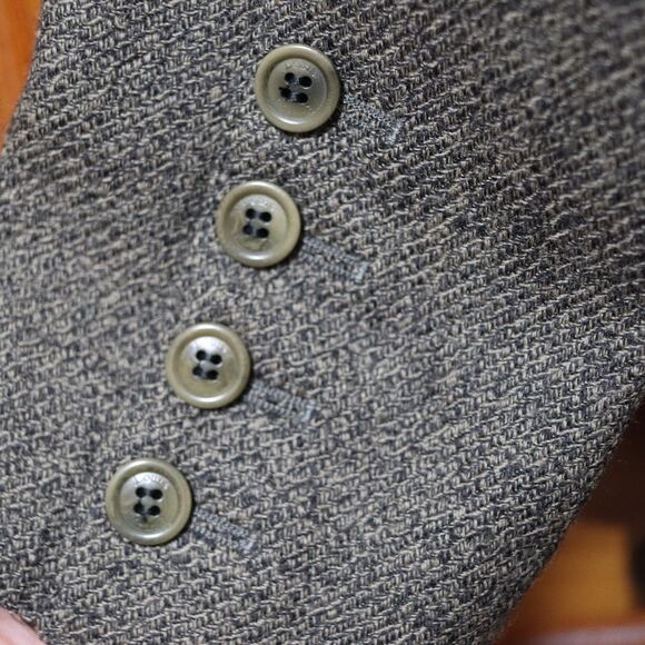 Louis Féraud Vintage Brown Green Plaid Skirt Suit West Germany Size 8 - Picture 5 of 13